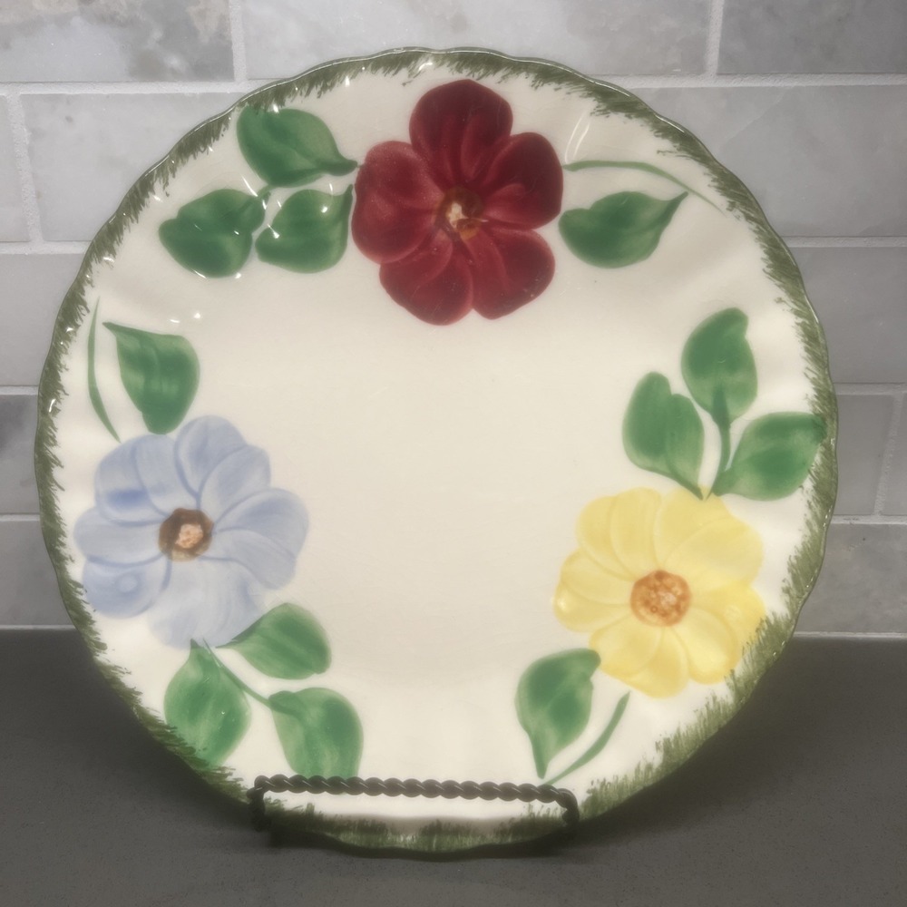 Blue Ridge Southern Pottery-Flower Ring-9 1/4" Luncheon Plate Rare EUC